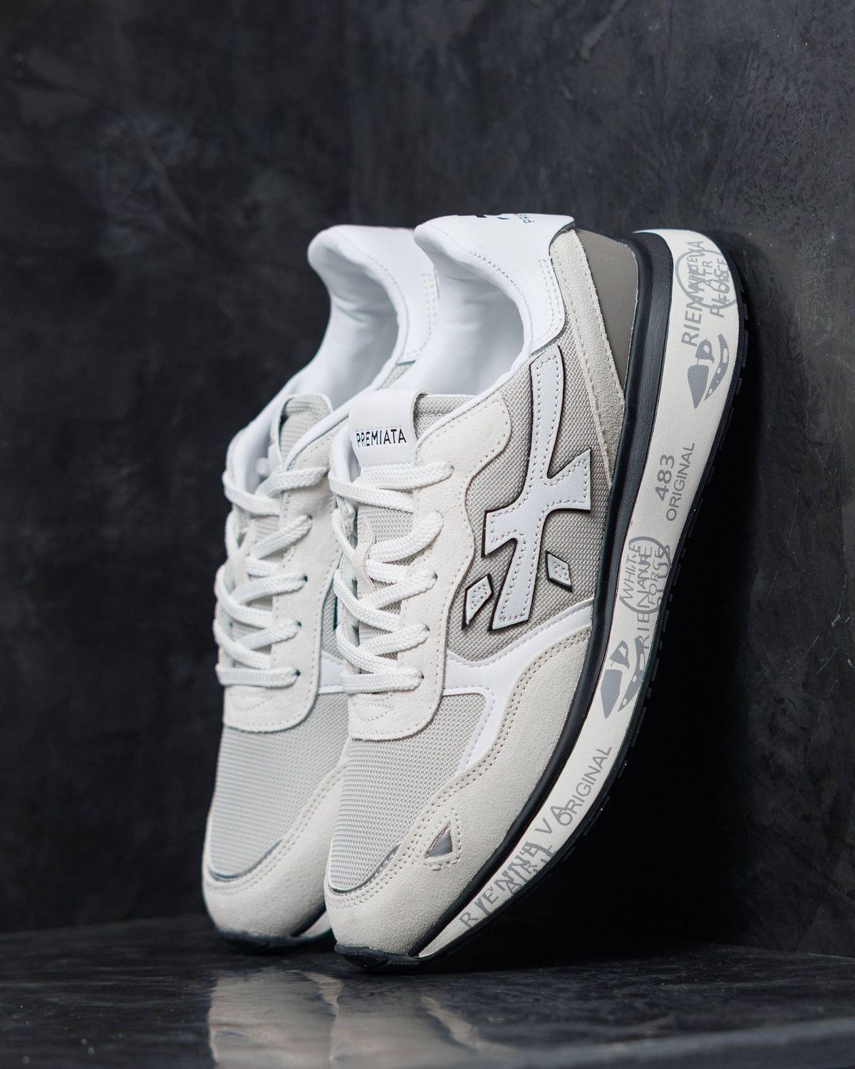 Кросівки Premiata Moerun White Grey Black PR014 фото