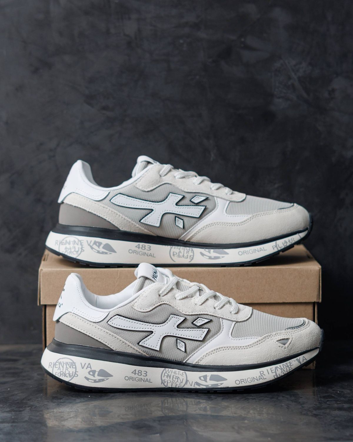 Кросівки Premiata Moerun White Grey Black PR014 фото