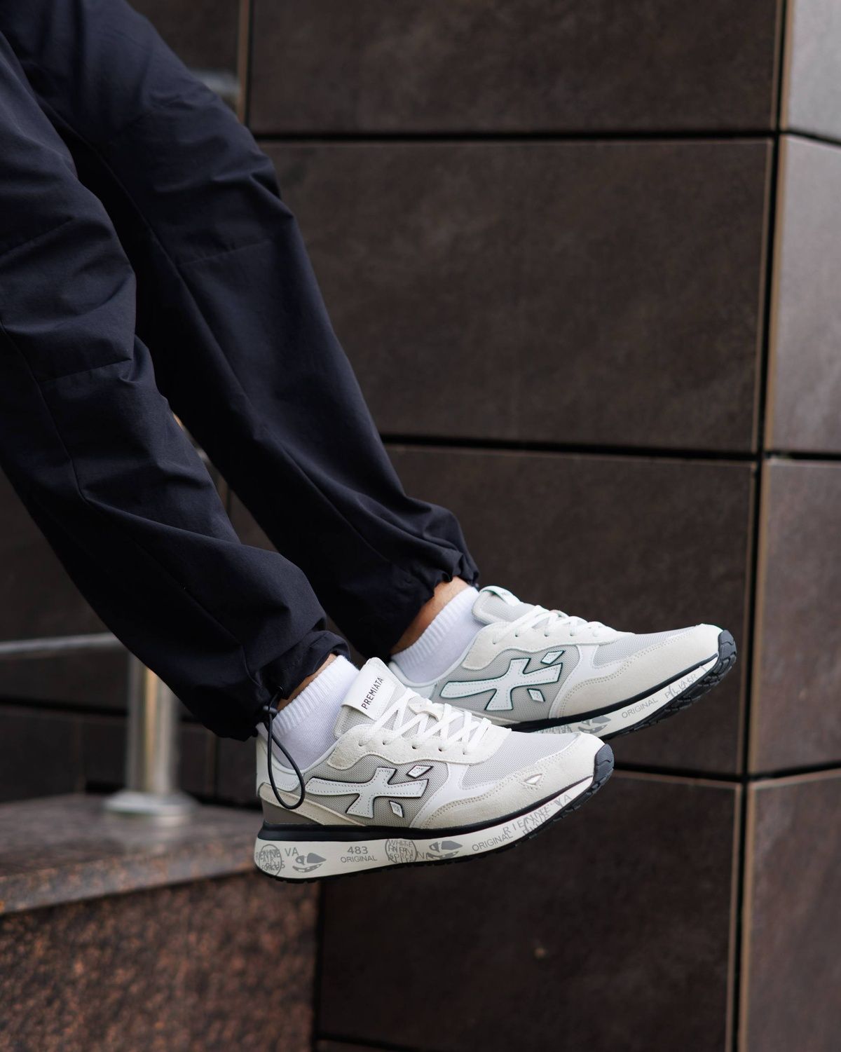 Кросівки Premiata Moerun White Grey Black PR014 фото