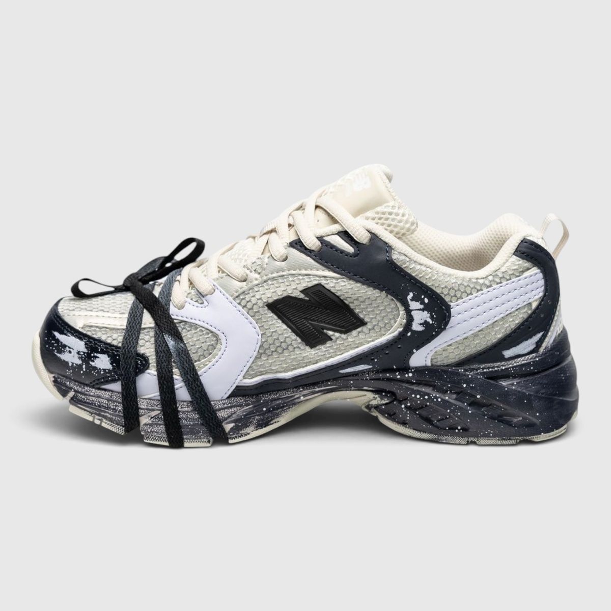 New Balance 530 Custom Beige Black Silver Edition C-03176 фото