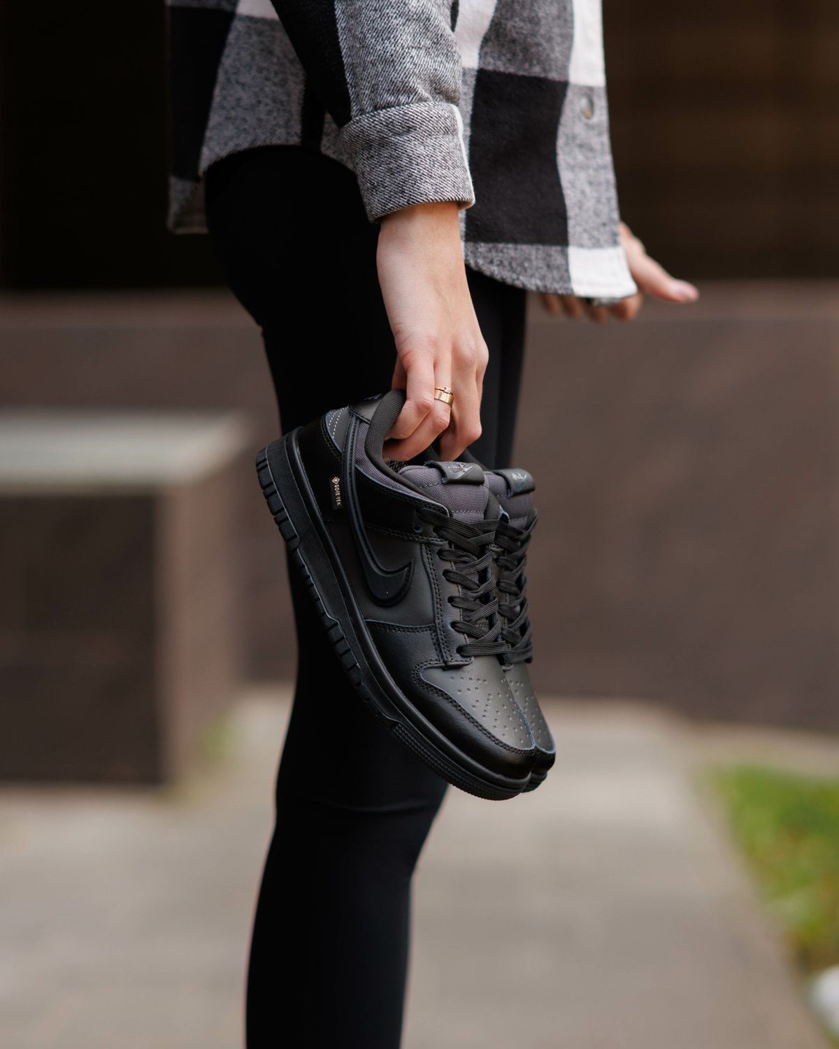 Кросівки Nike Dunk Low Gore-Tex Triple Black NK391 фото