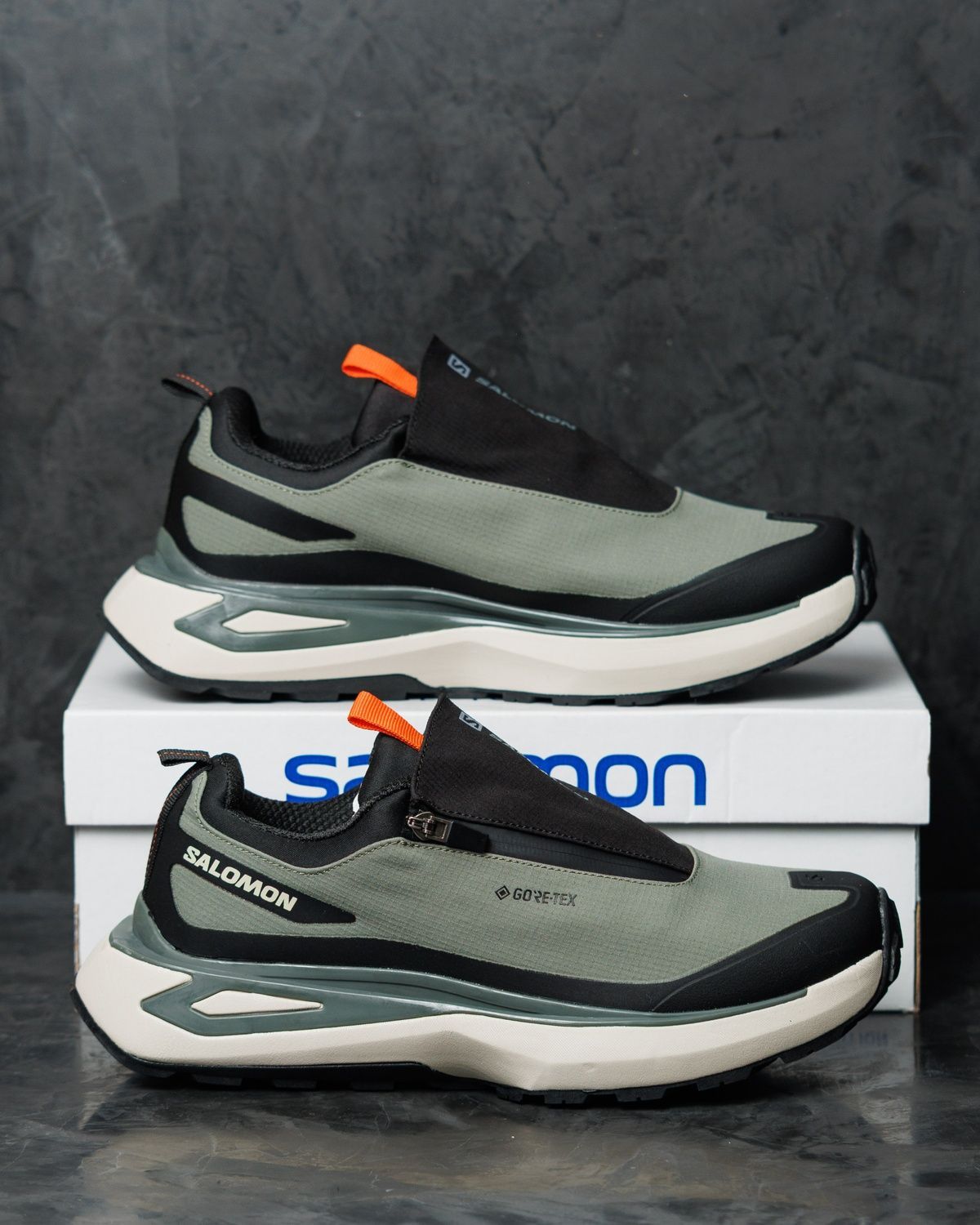 Кросівки Salomon Odyssey Elmt Gore-Tex Black Khaki Orange SL036 фото