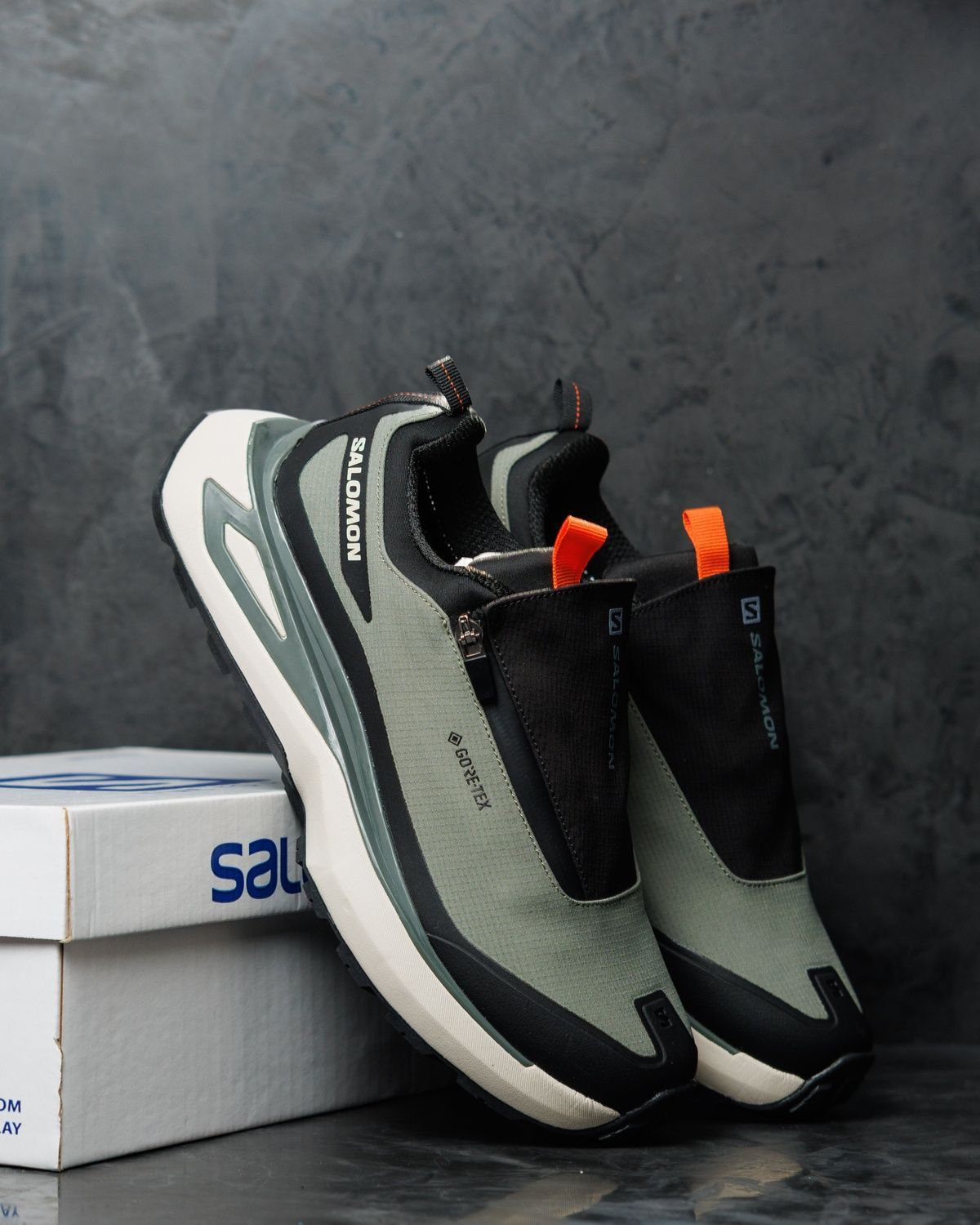 Кросівки Salomon Odyssey Elmt Gore-Tex Black Khaki Orange SL036 фото