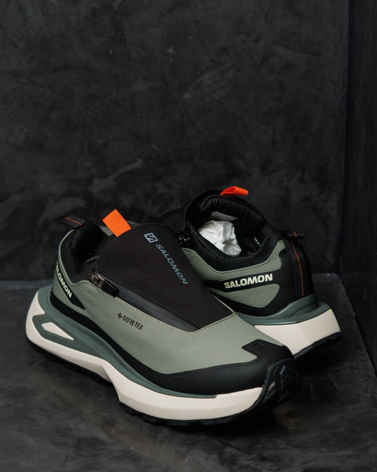 Кросівки Salomon Odyssey Elmt Gore-Tex Black Khaki Orange SL036 фото