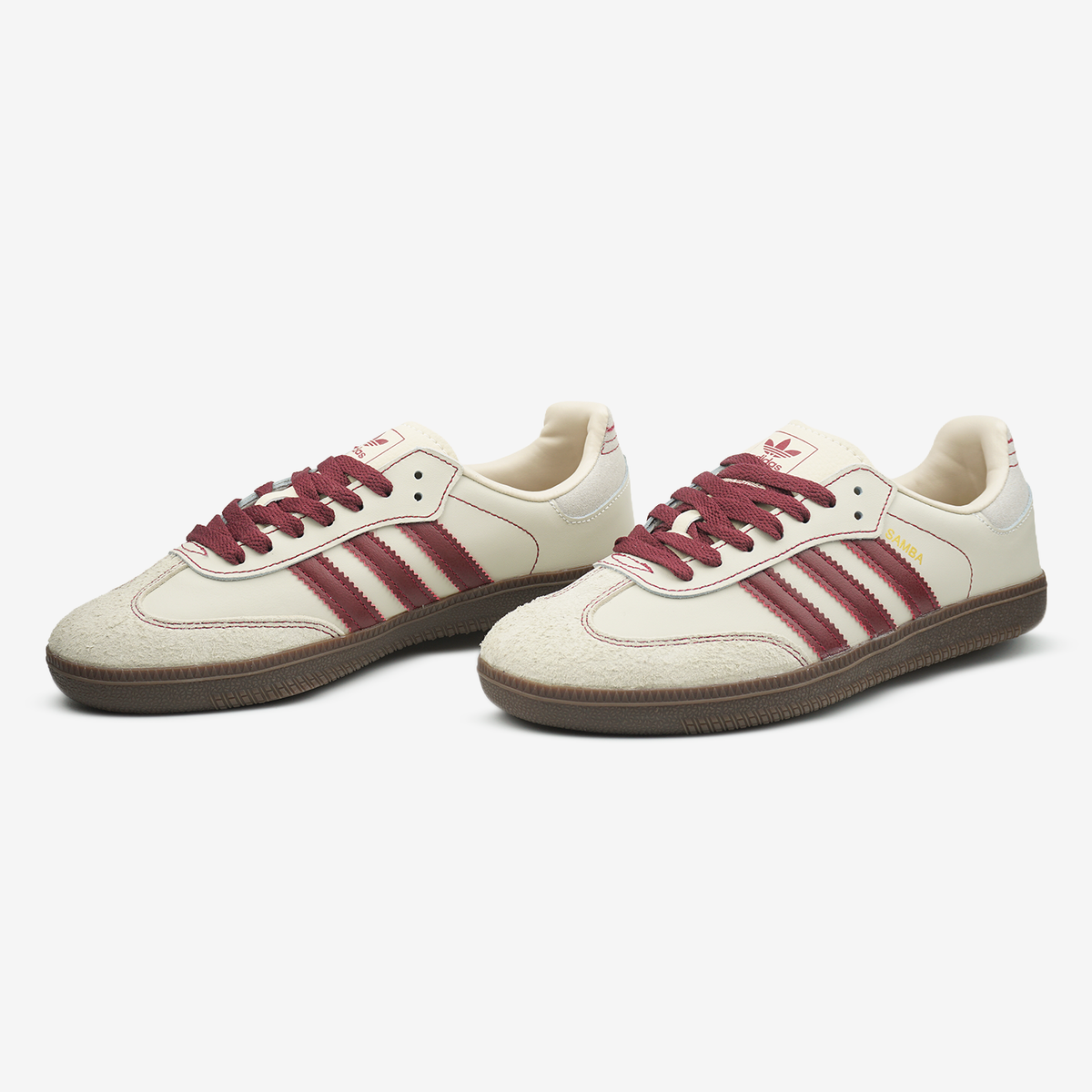 Adidas Wmns Samba OG Wonder White Maroon 1090 фото