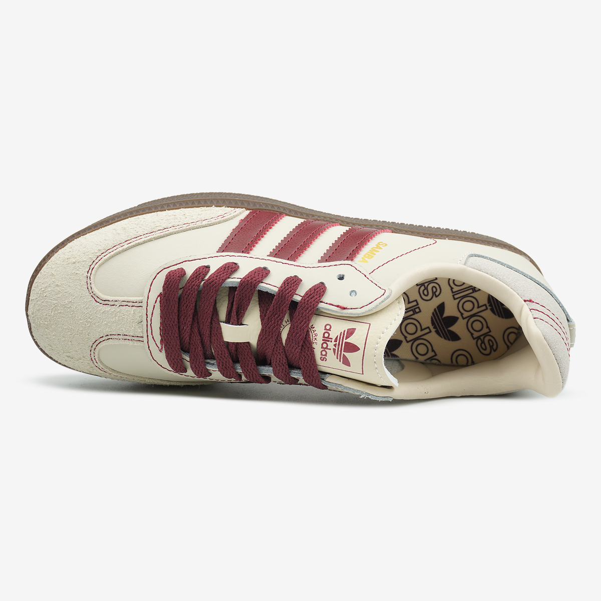 Adidas Wmns Samba OG Wonder White Maroon 1090 фото