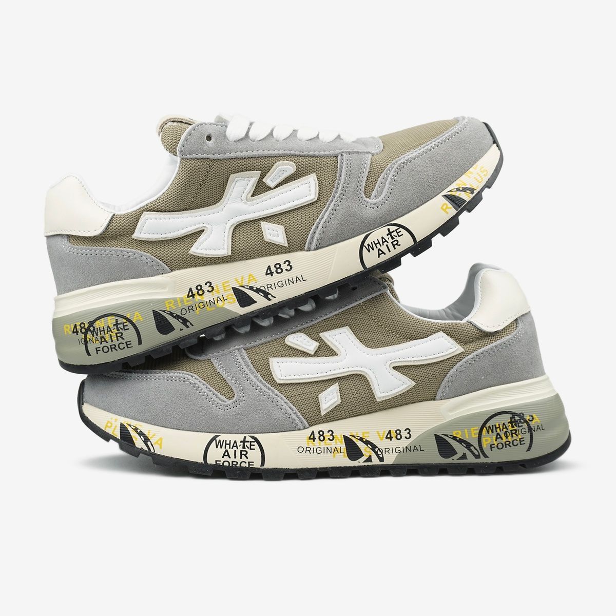 Premiata Mick Grey White 13002 фото