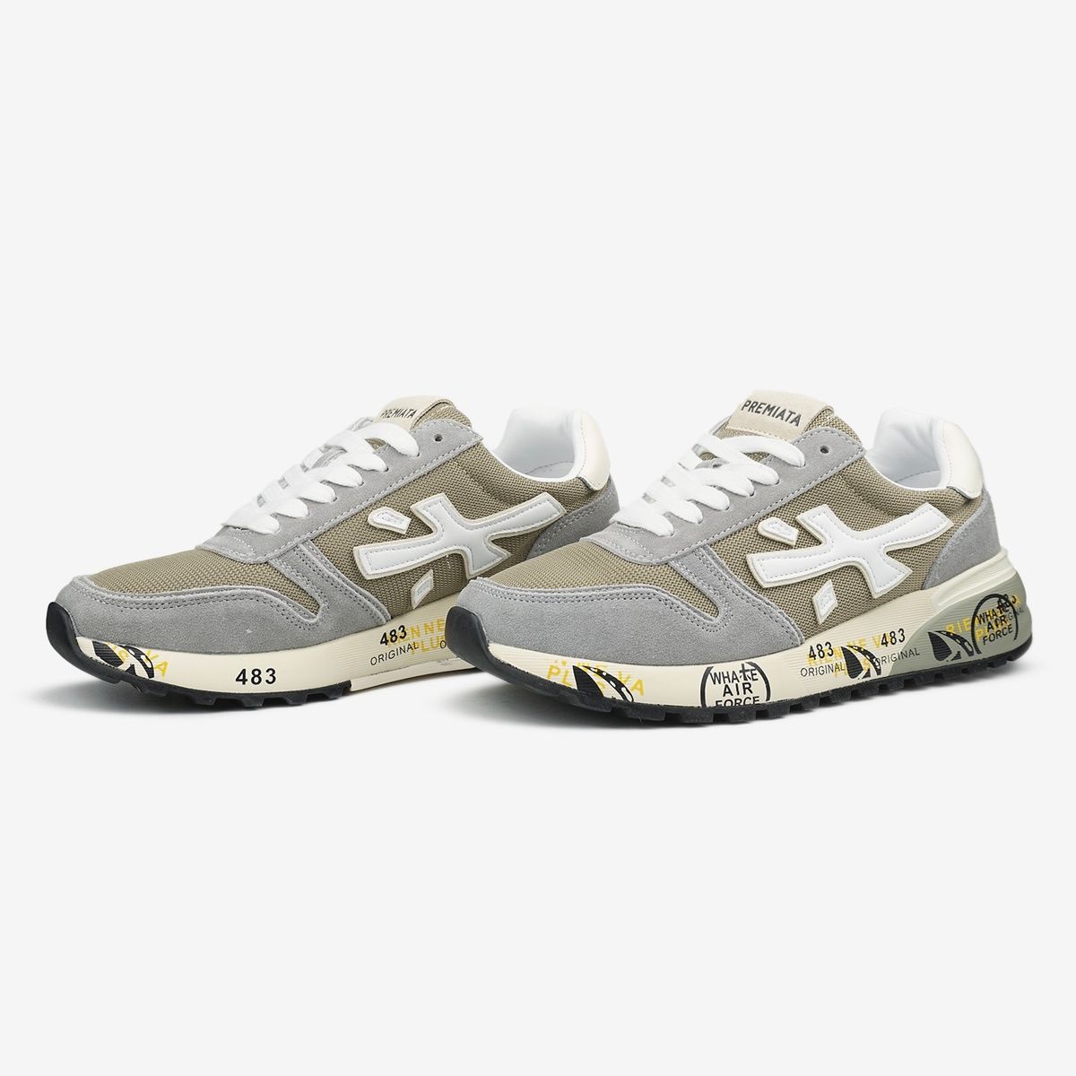 Premiata Mick Grey White 13002 фото