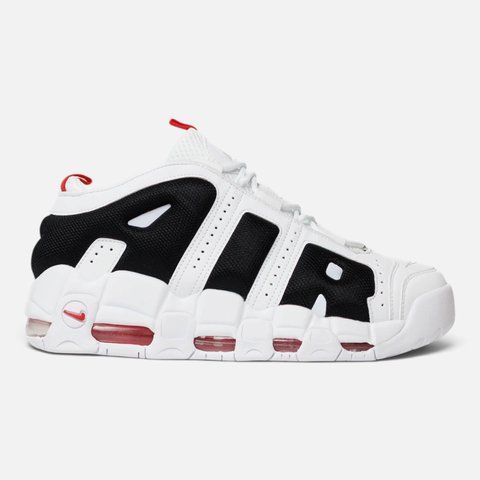 Кросівки Nike Air More Uptempo Low White Black Red NK388 фото